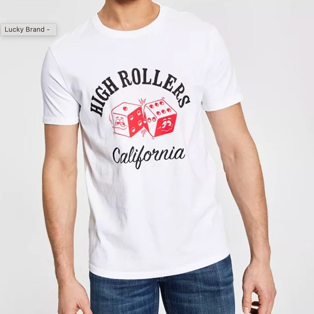 Lucky Brand Men's High Rollers T-shirt White Size Medium